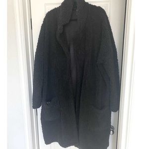 ASOS Teddy Coat in Black (size small).